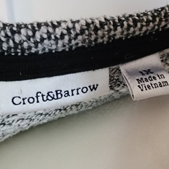 Croft & Barrow Sweater Top Womens Plus Size 1X Pullover Gray 3/4 Sleeve Comfort - Picture 4 of 5